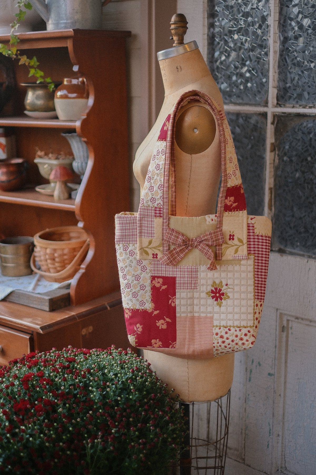 Handmade quilted tote - honeycrisp 🍎