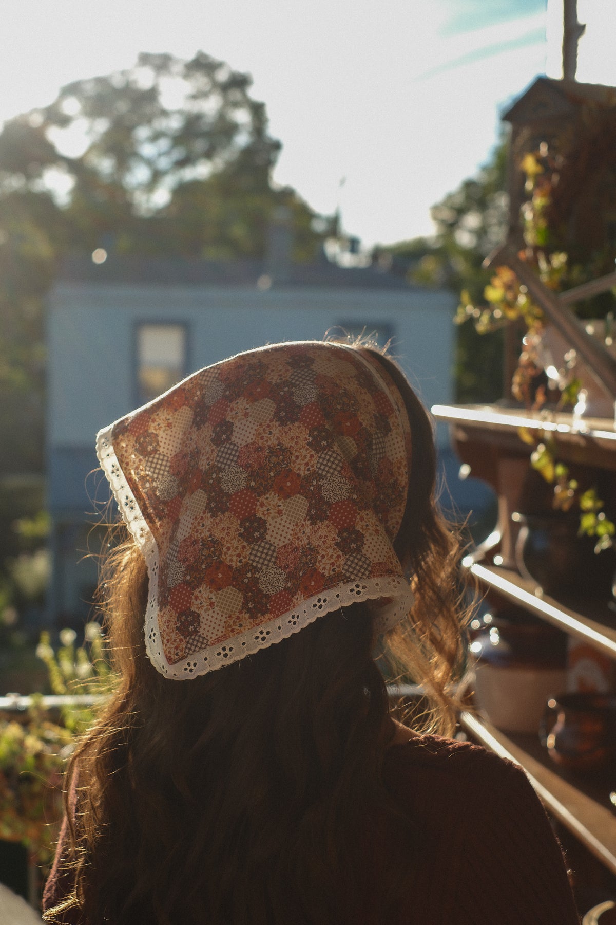 Handmade vintage cotton bandana - patchwork 🧺