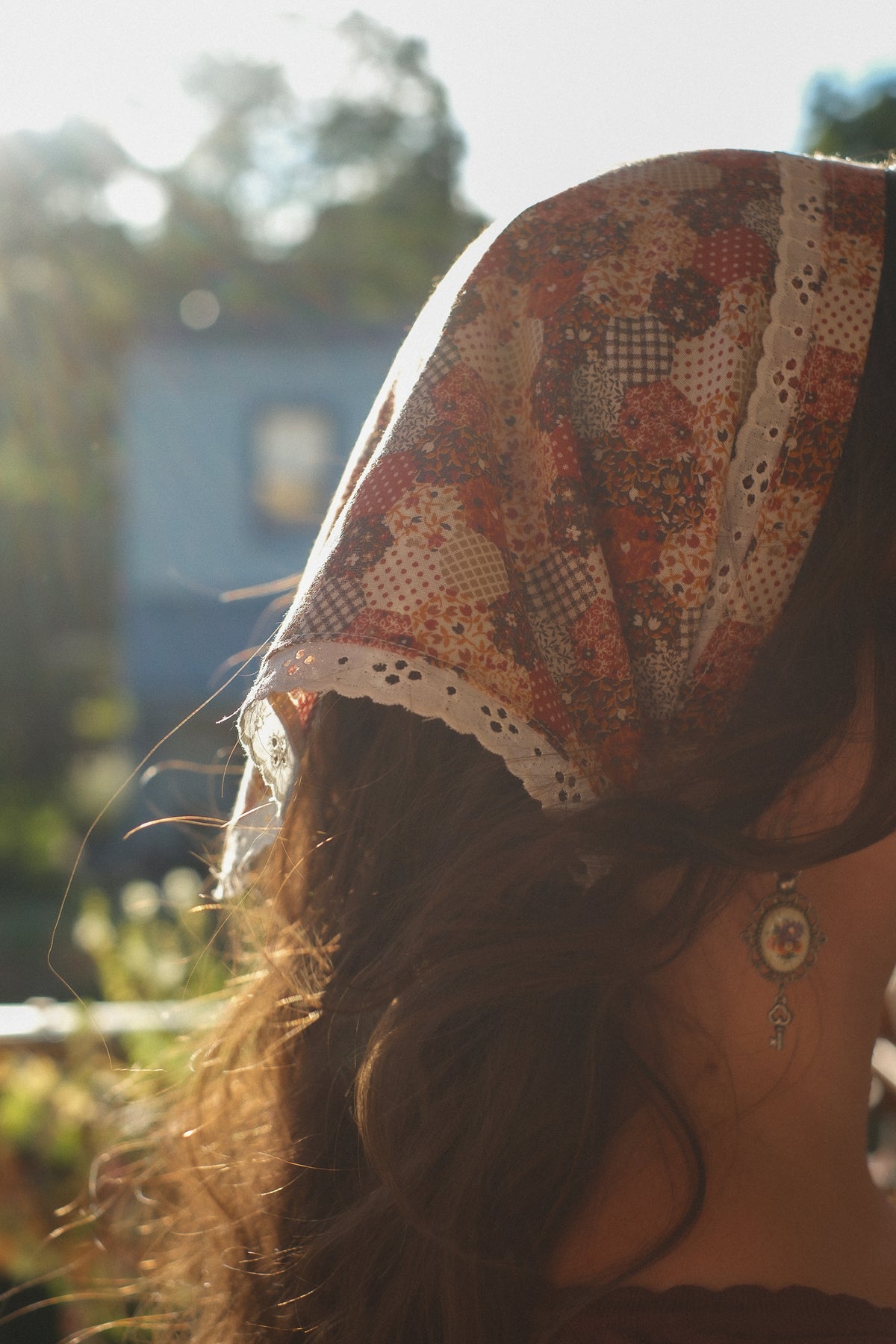 Handmade vintage cotton bandana - patchwork 🧺