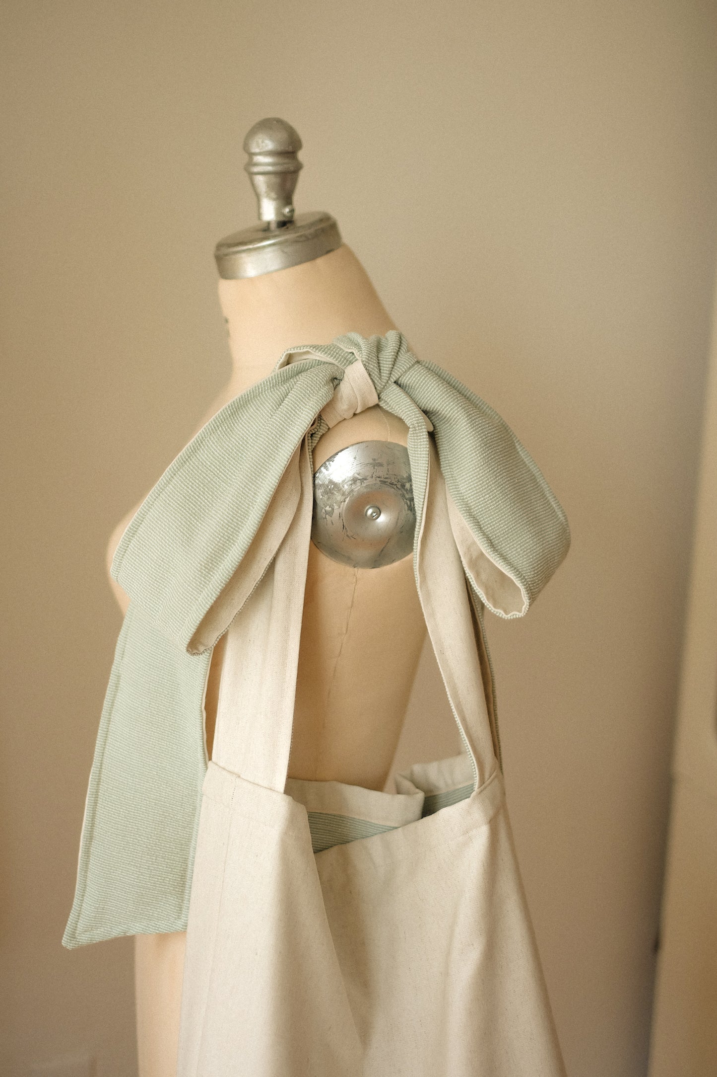 NEW♡ Handmade Ribbon slouchy tote bag - Pistachio