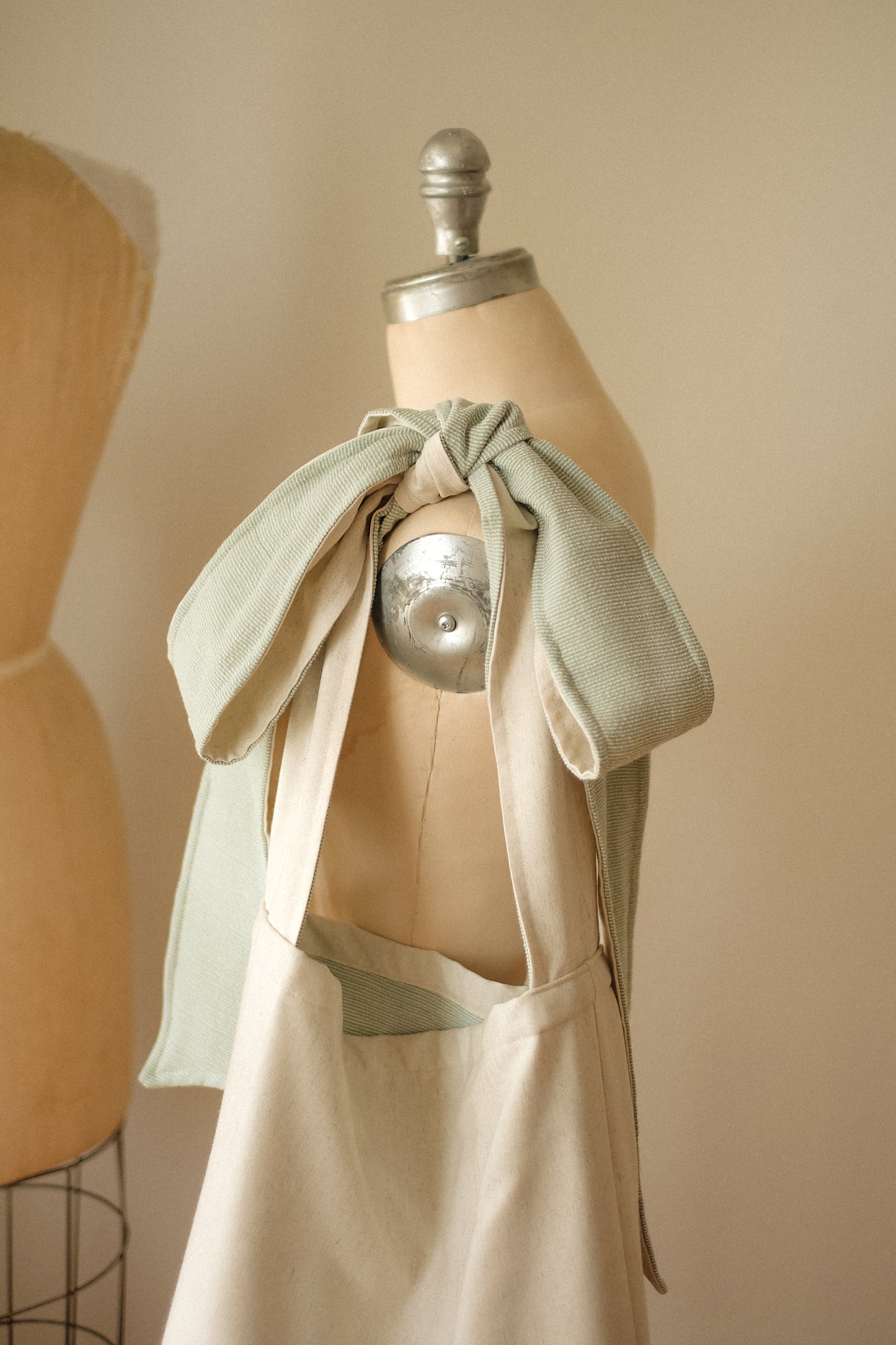 NEW♡ Handmade Ribbon slouchy tote bag - Pistachio