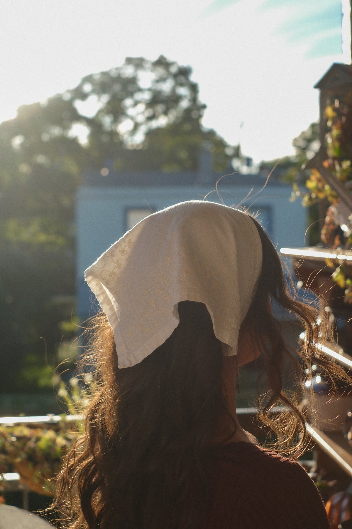 Handmade vintage cotton bandana - coffee cream ☕️