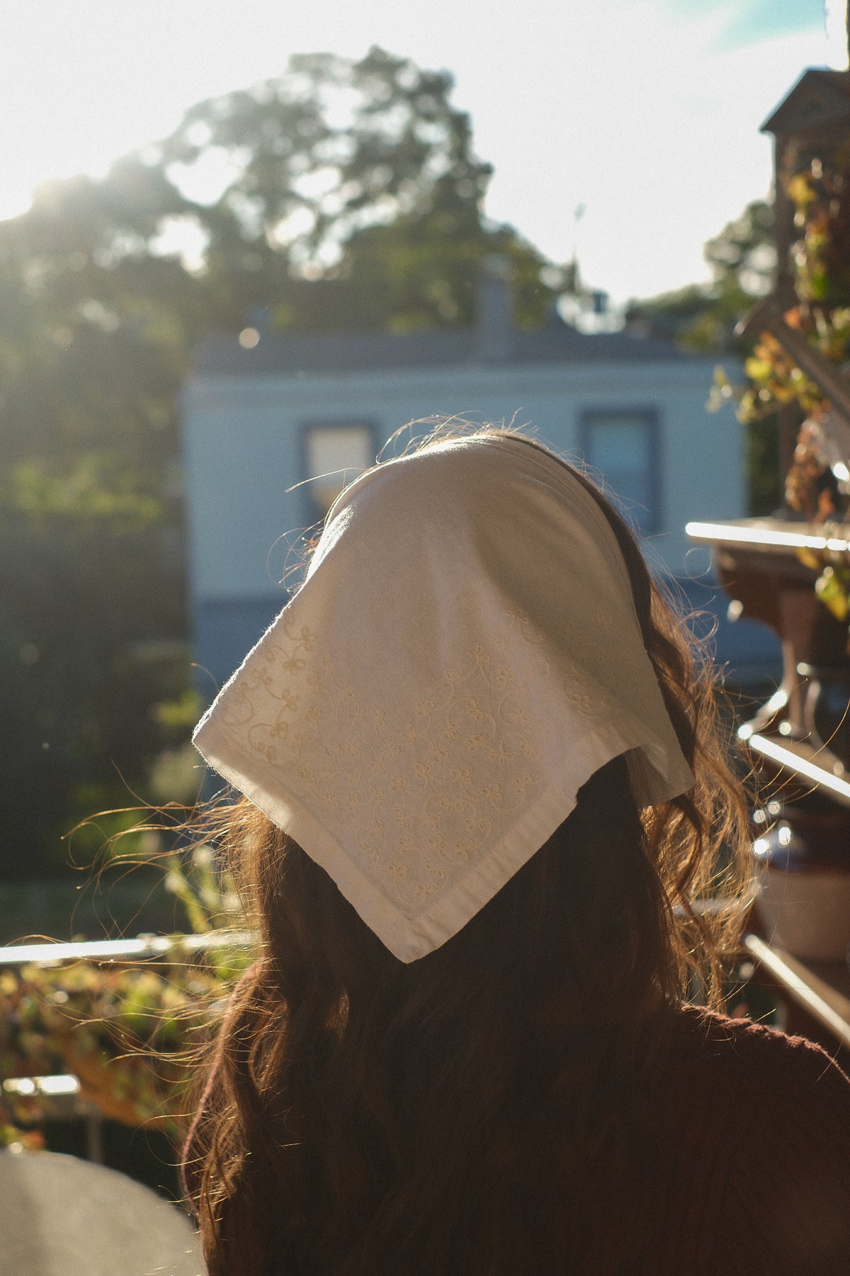 Handmade vintage cotton bandana - coffee cream ☕️