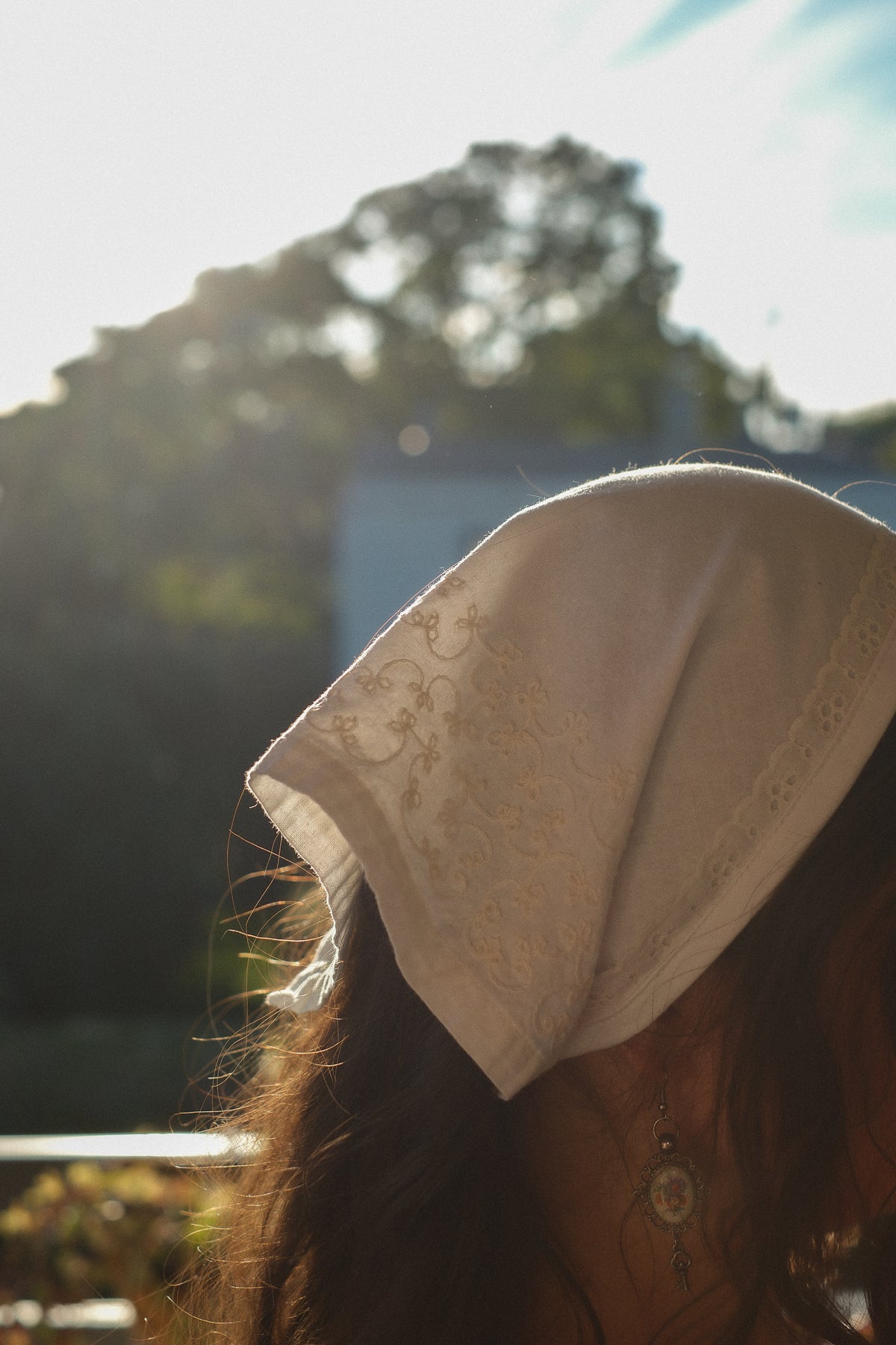 Handmade vintage cotton bandana - coffee cream ☕️