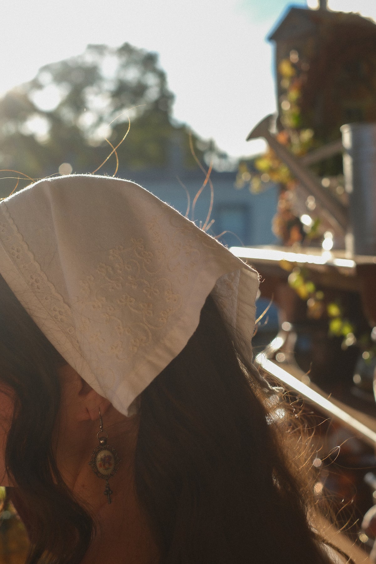 Handmade vintage cotton bandana - coffee cream ☕️