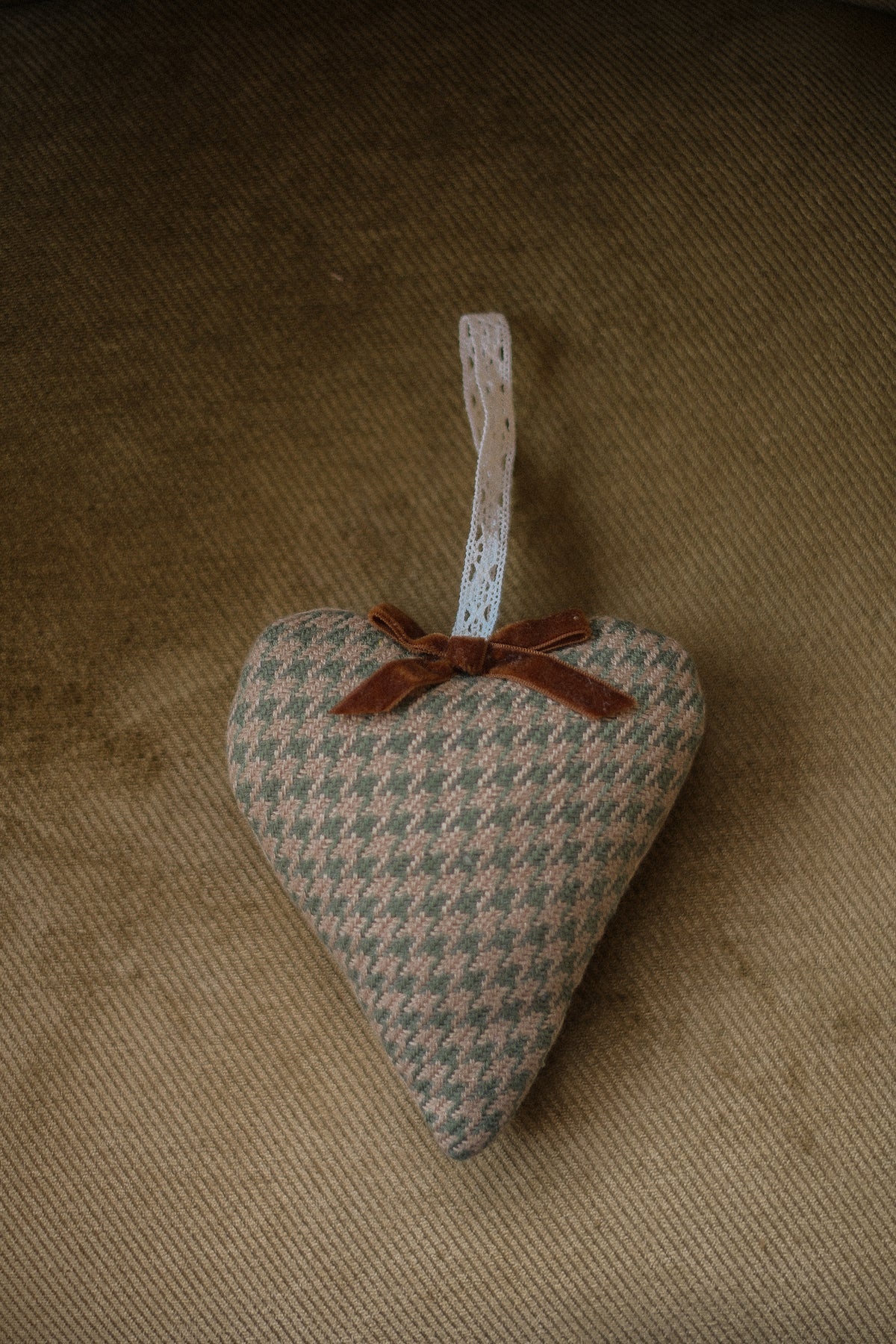 Handmade quilted heart shaped ornaments ♡