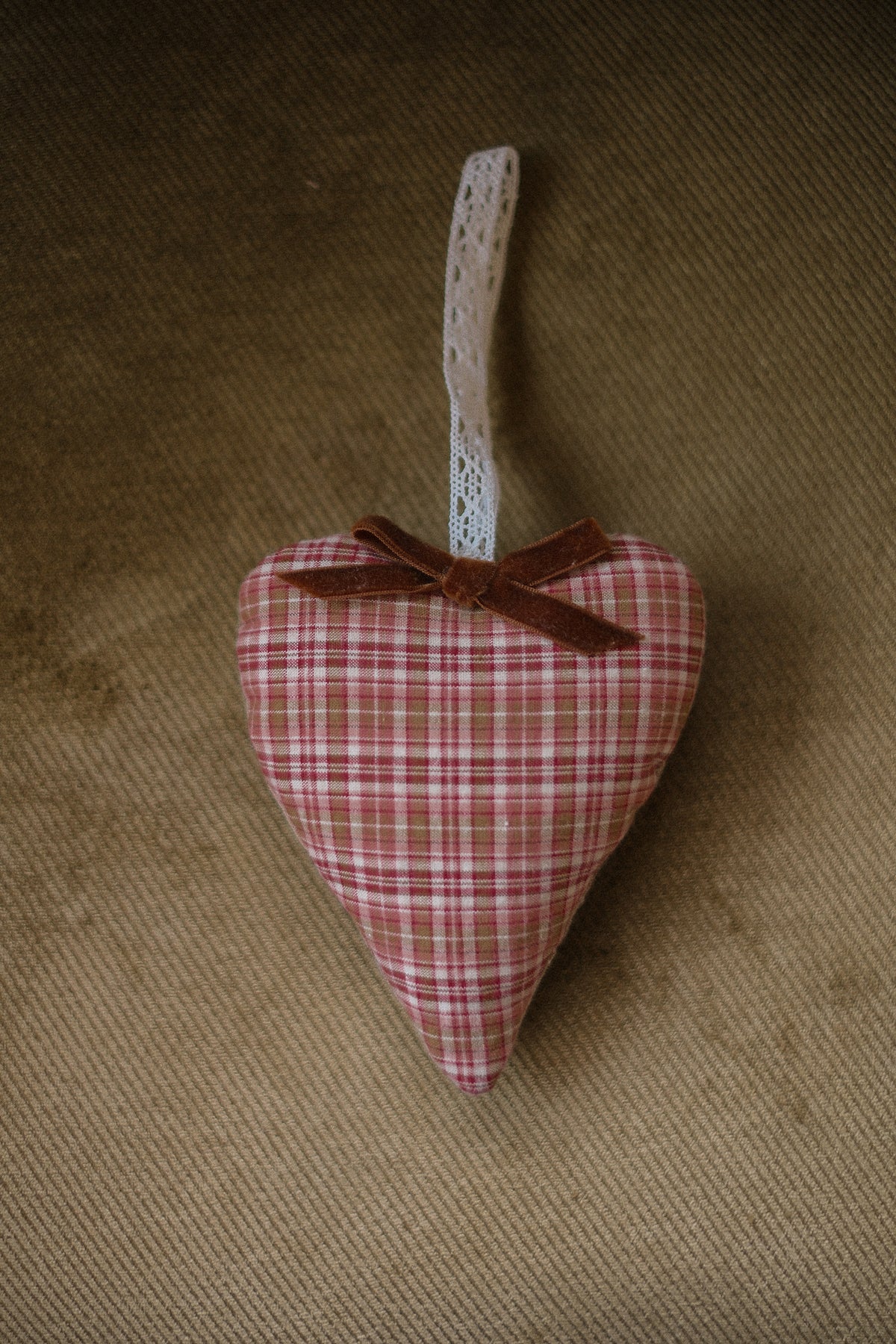 Handmade quilted heart shaped ornaments ♡