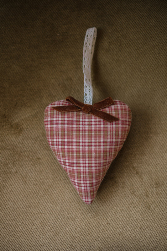 Handmade quilted heart shaped ornaments ♡