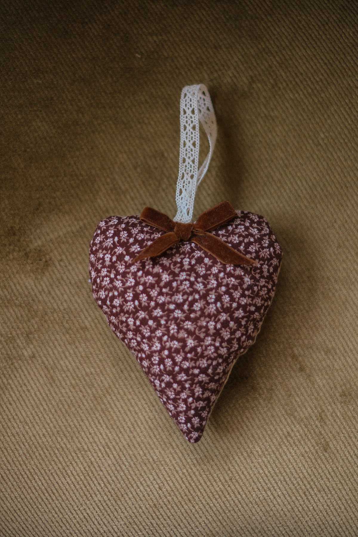 Handmade quilted heart shaped ornaments ♡