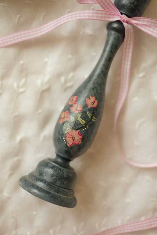 Vintage hand-painted tapered candlestick♡