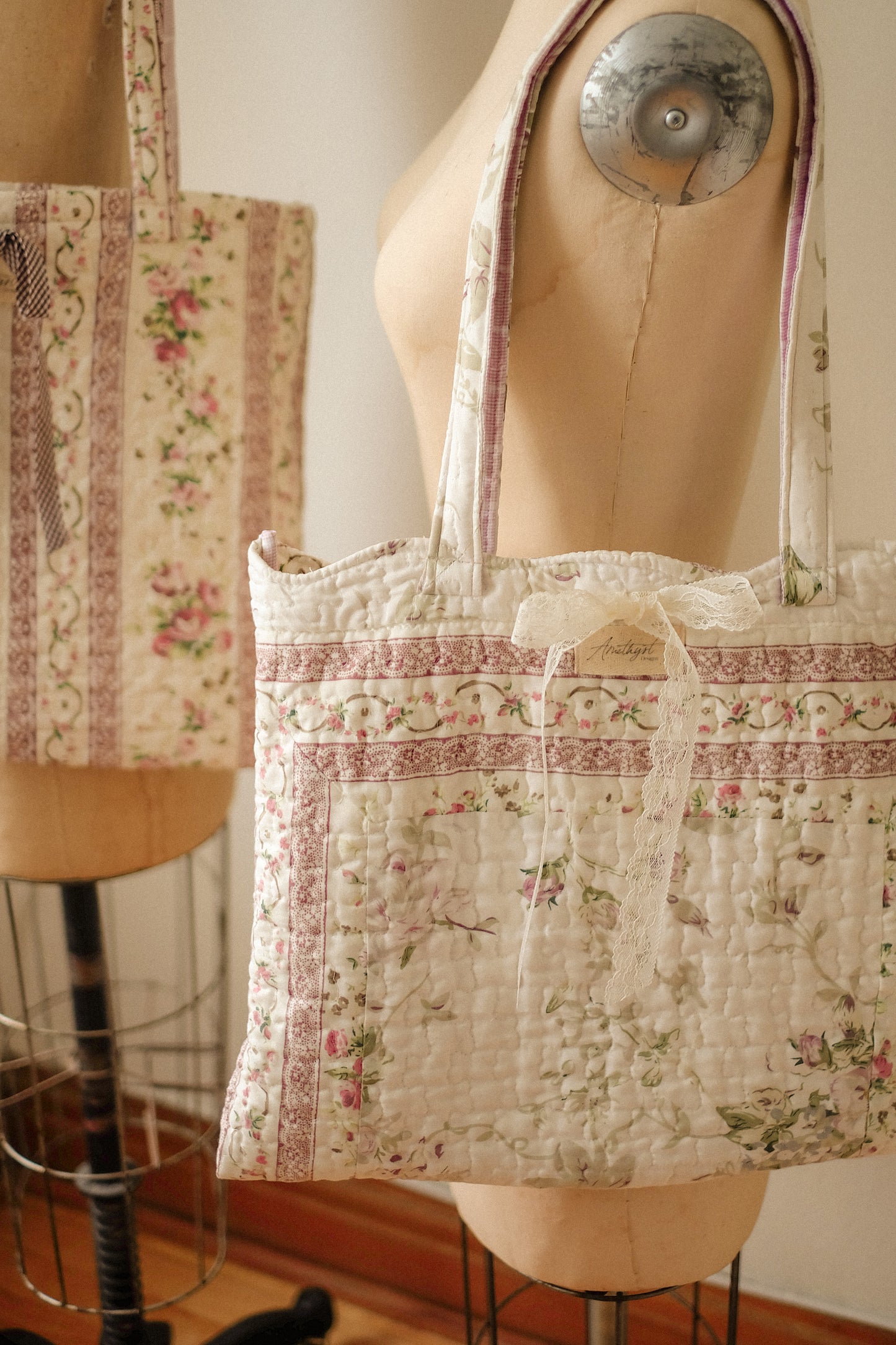 Handmade quilted tote bag - Ingrid♡