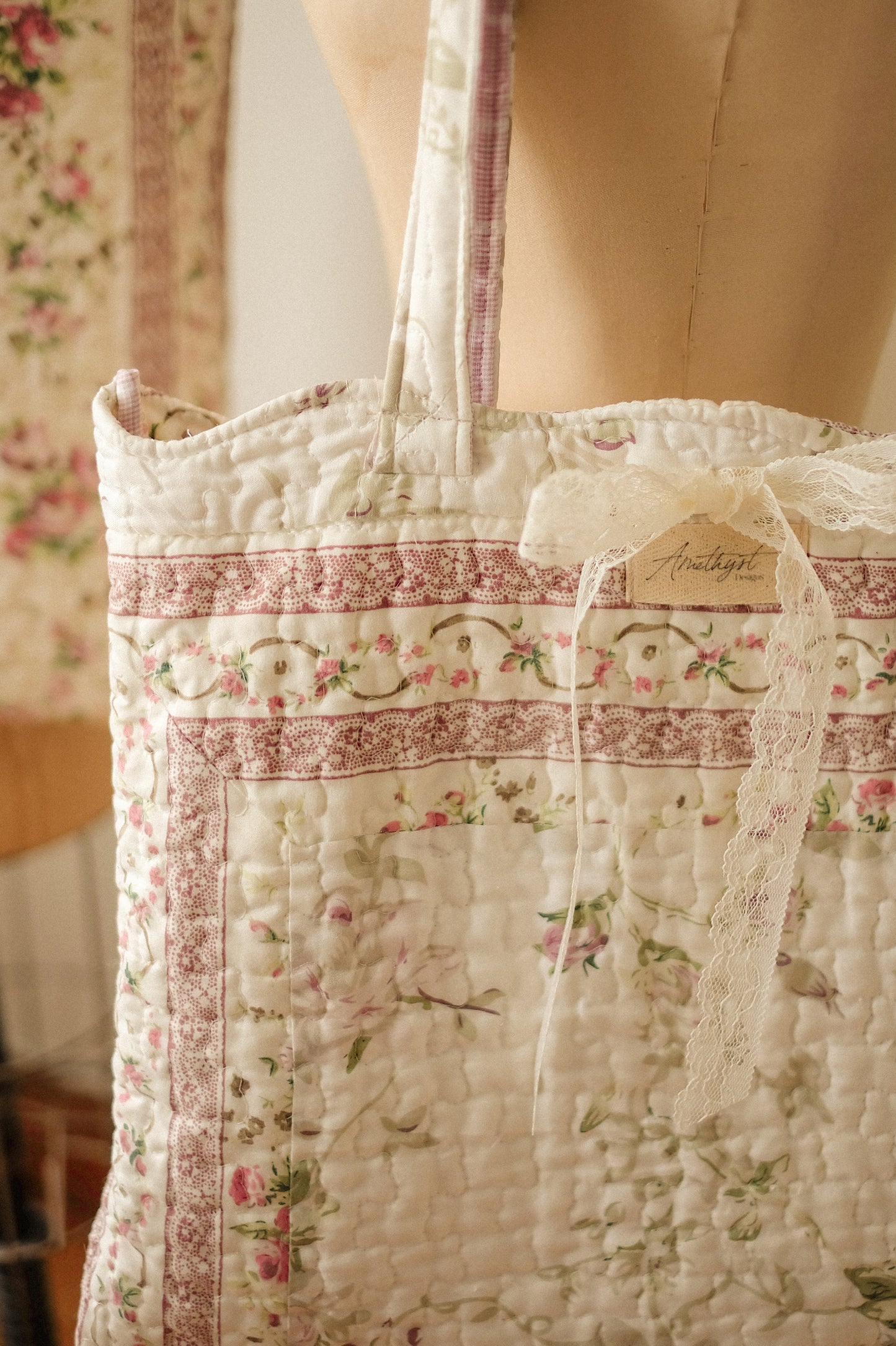 Handmade quilted tote bag - Ingrid♡