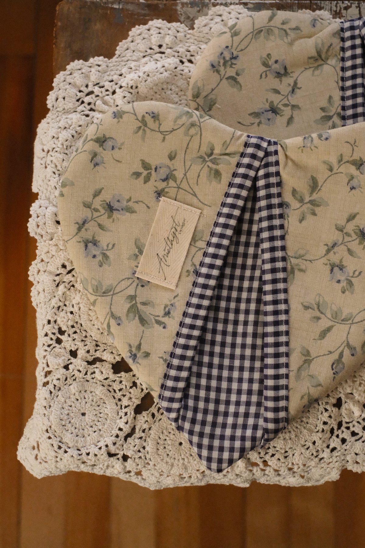 Handmade heart shaped oven mitt set - blueberry pie 🥧🫐