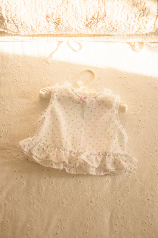 Vintage tiny ruffled floral top