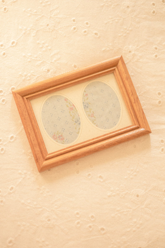 Vintage wooden double picture frame
