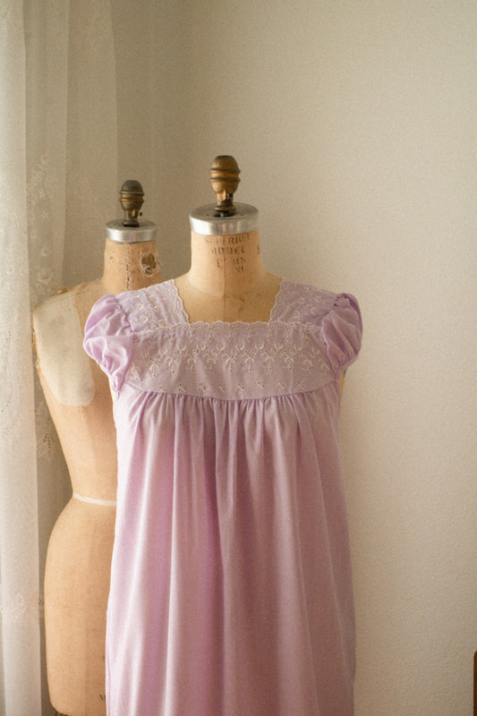 Vintage lilac eyelet sleep dress