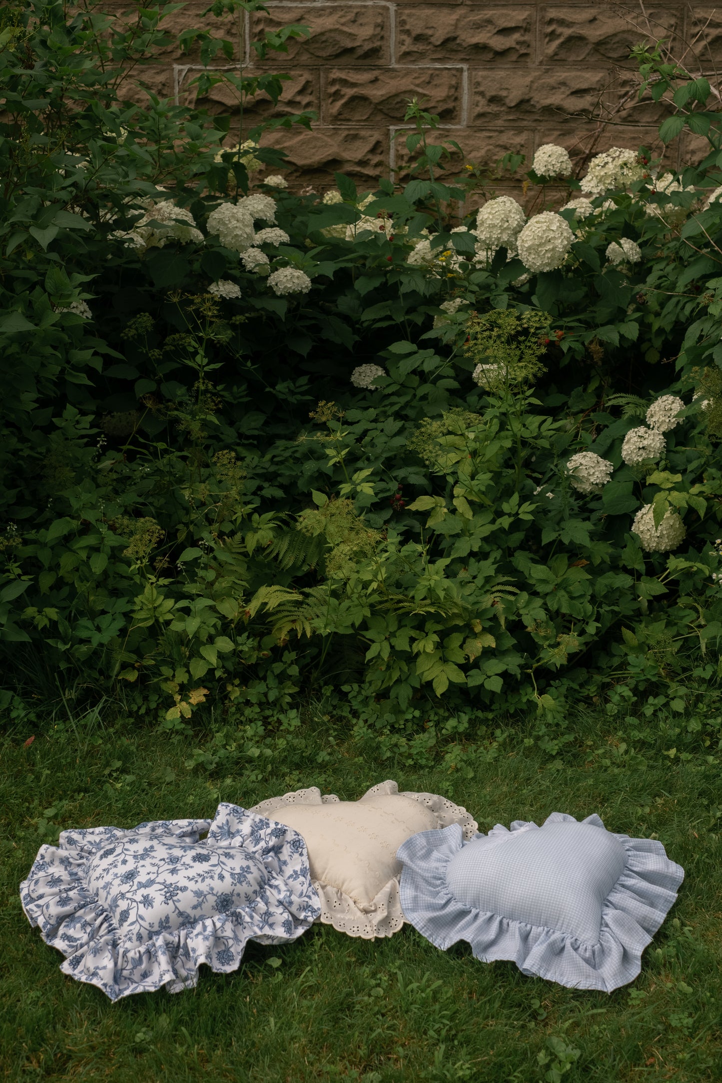 Handmade ruffled heart pillow - paisley
