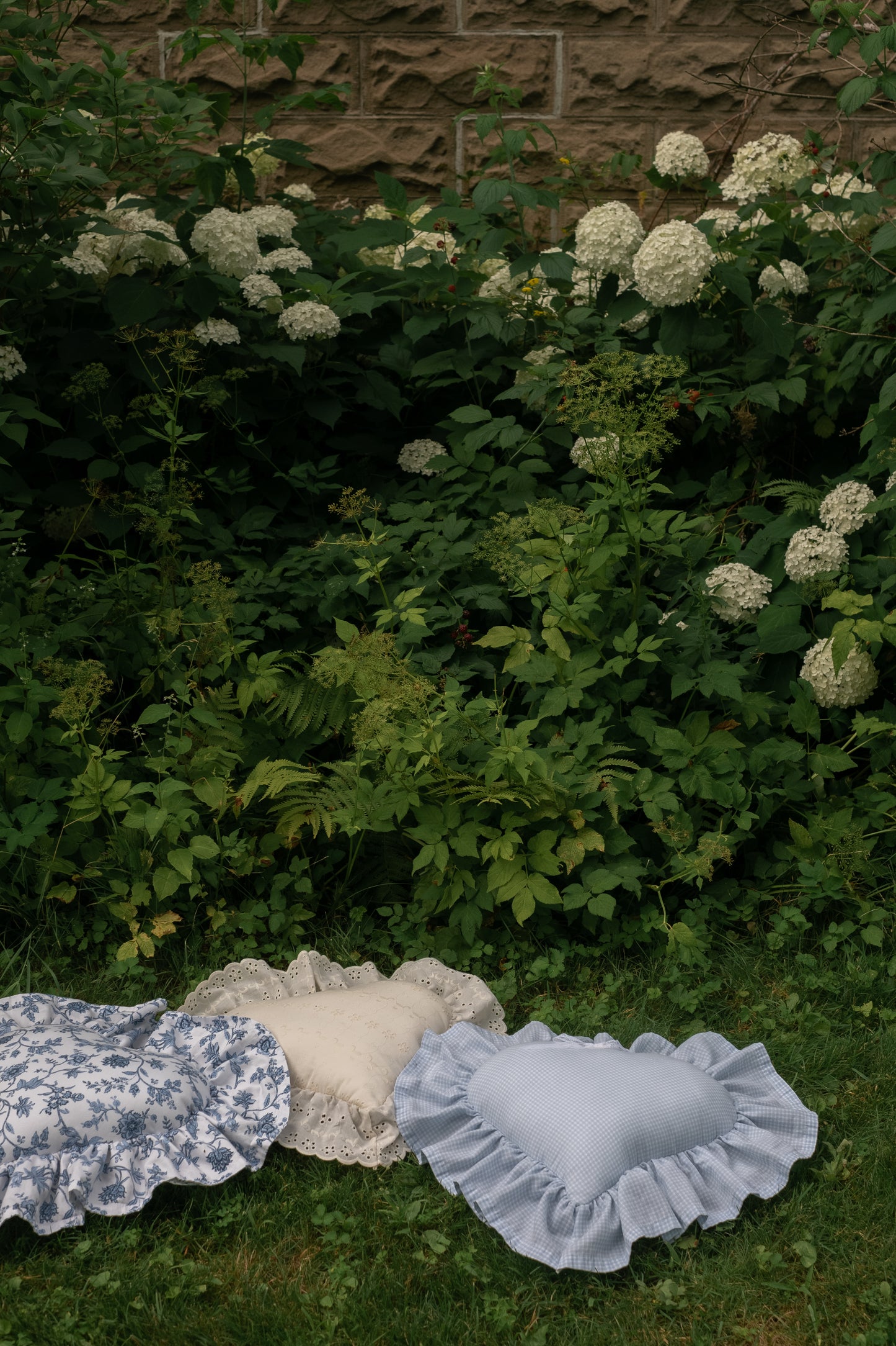 Handmade ruffled heart pillow - paisley