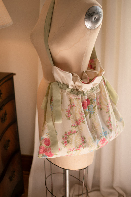 New♡ Cotton ruffled bow slouchy tote bag - Maribelle