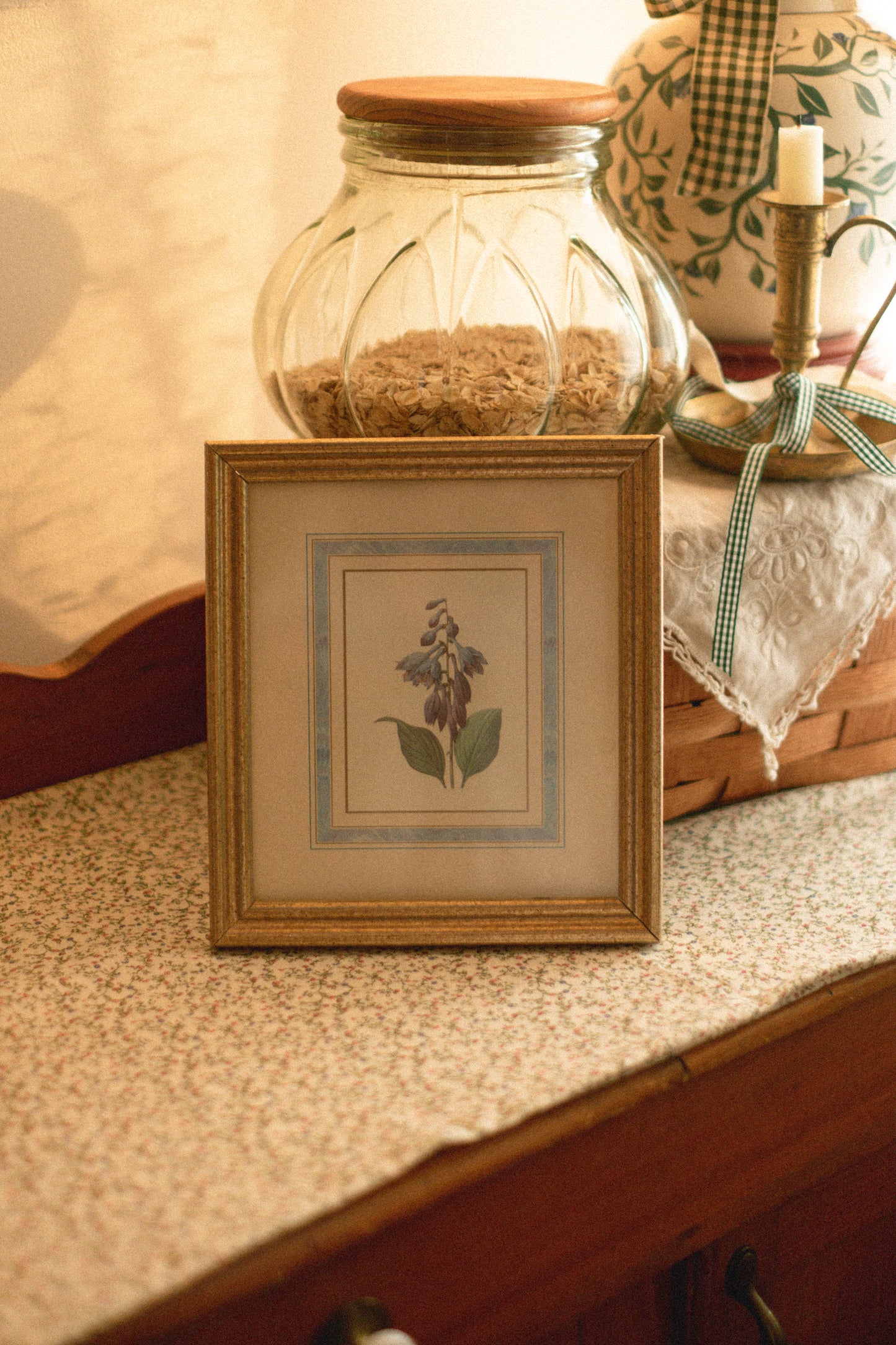 Vintage gold apothecary floral picture frame