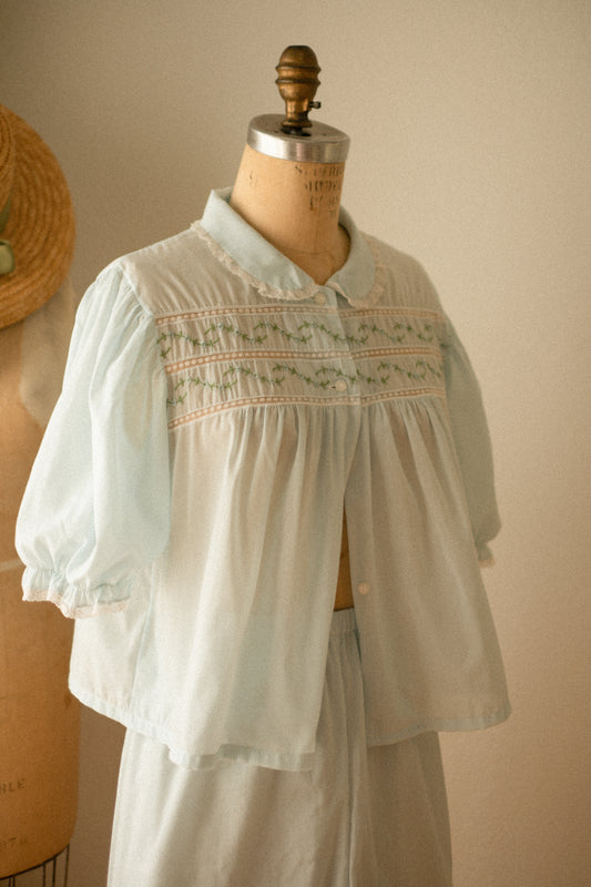 Vintage embroidered lacy pyjama set