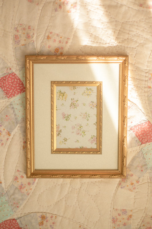 Vintage gold mat picture frame