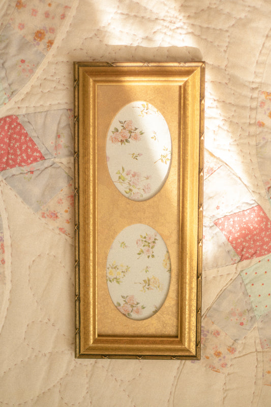 Vintage gold double picture frame