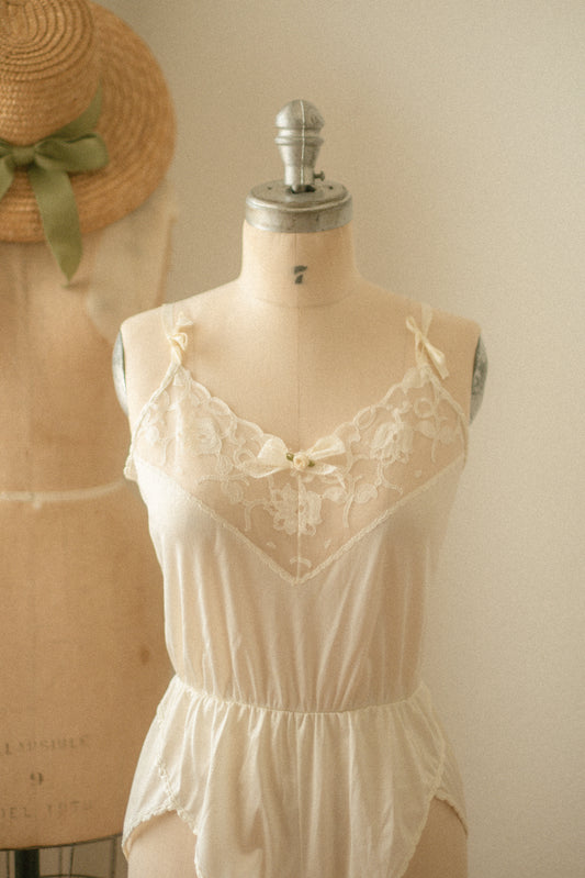 Vintage cream lacy playsuit