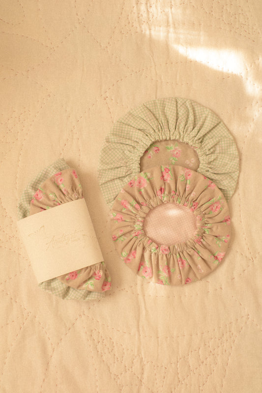 Handmade reusable bowl cover set - spring garden