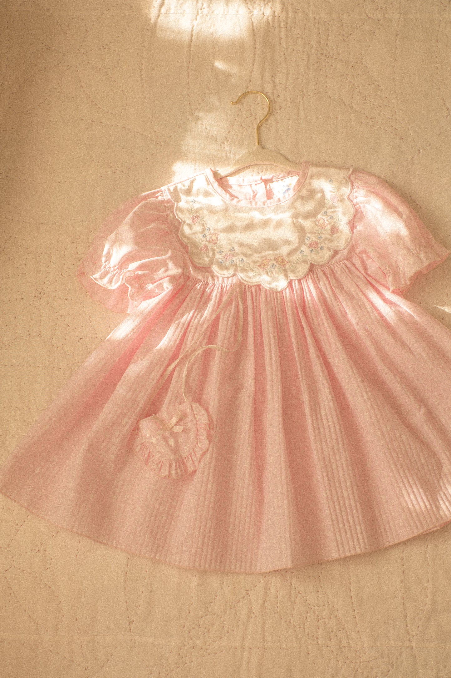 vintage dainty pink baby dress