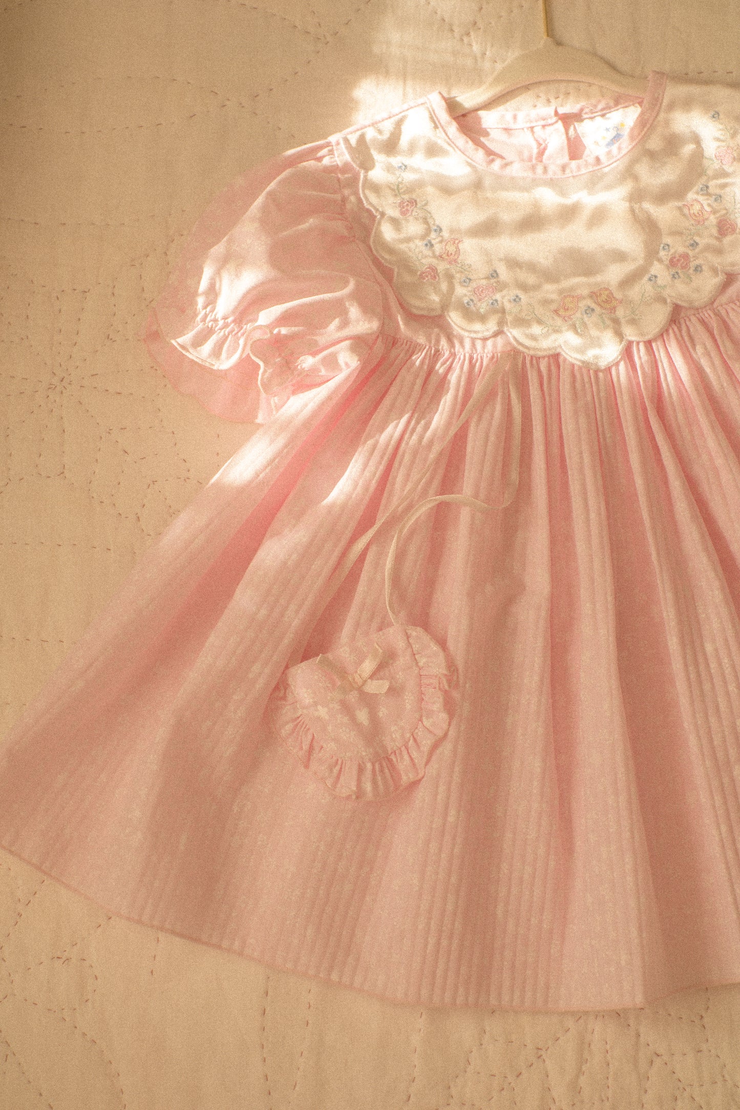 vintage dainty pink baby dress