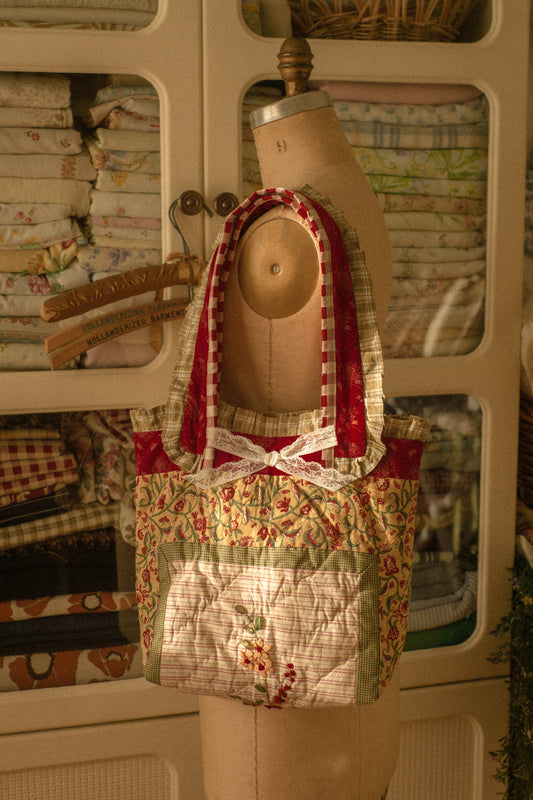 Handmade patchwork quilted tote - Autumn