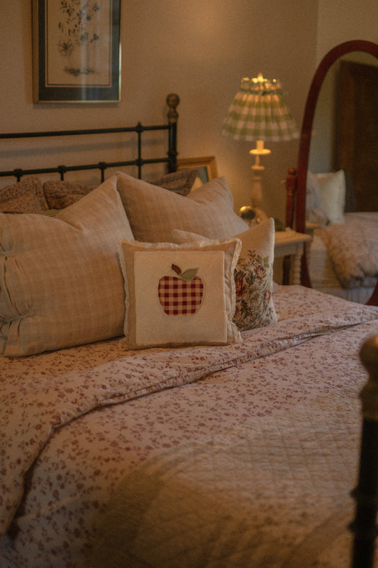 Handmade apple throw pillow