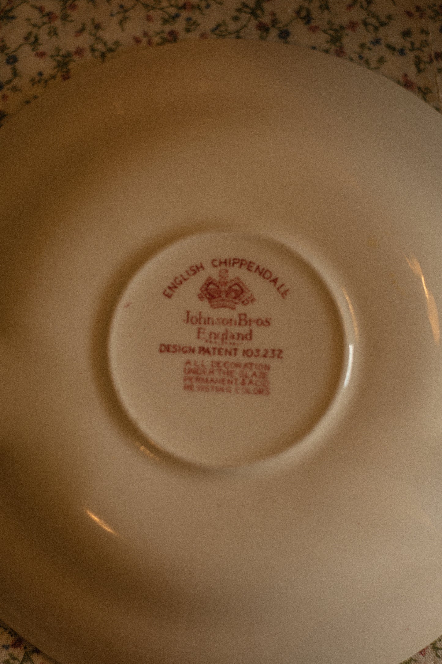 Vintage toile tea cup set