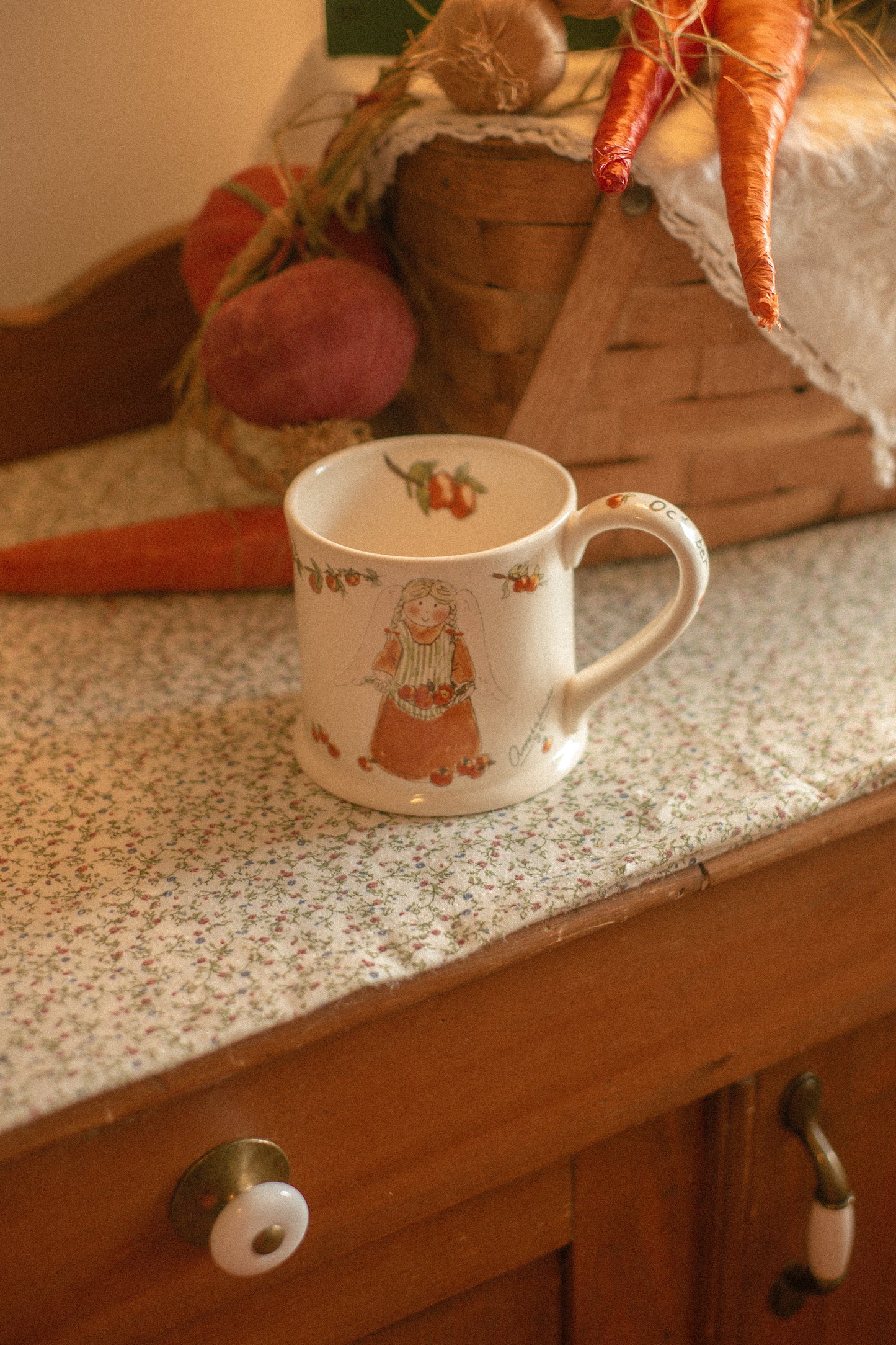 vintage cozy October mug
