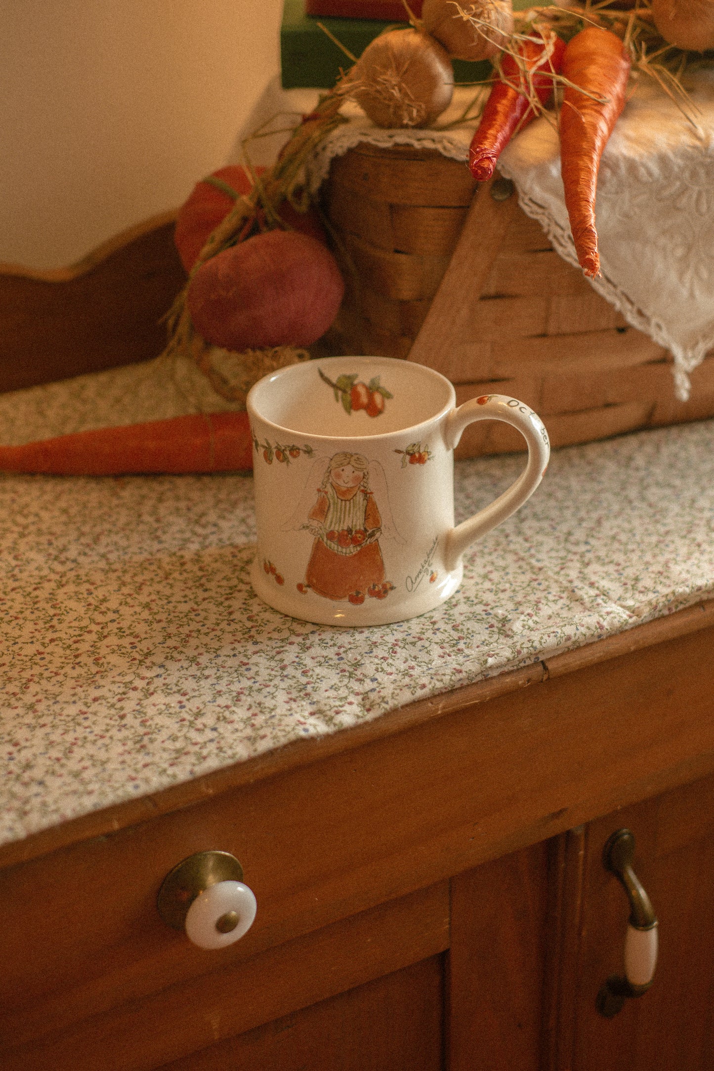vintage cozy October mug