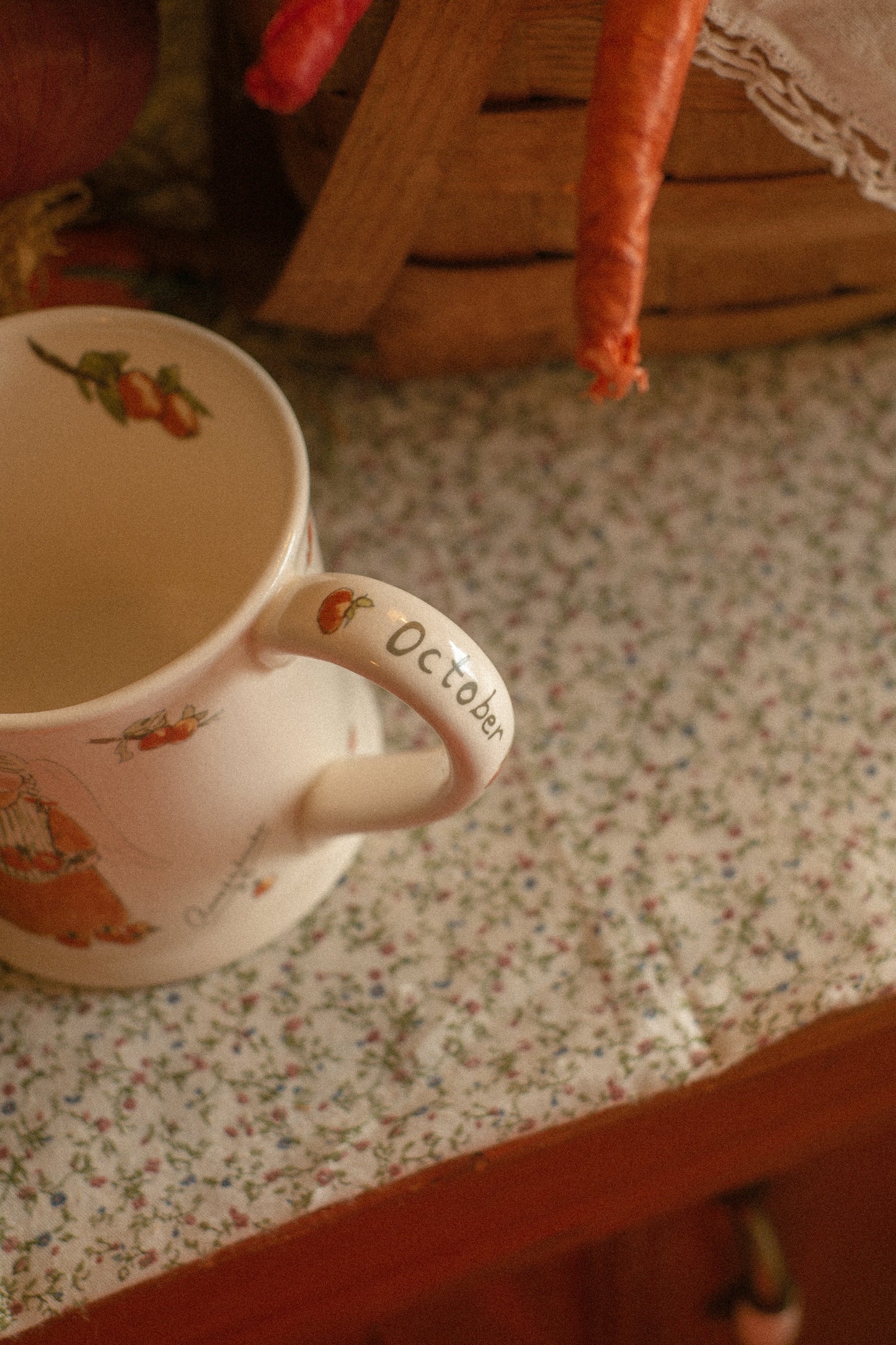 vintage cozy October mug