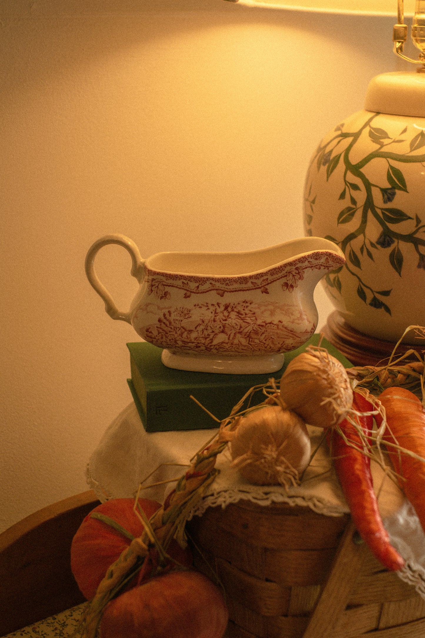 Vintage toile gravy boat