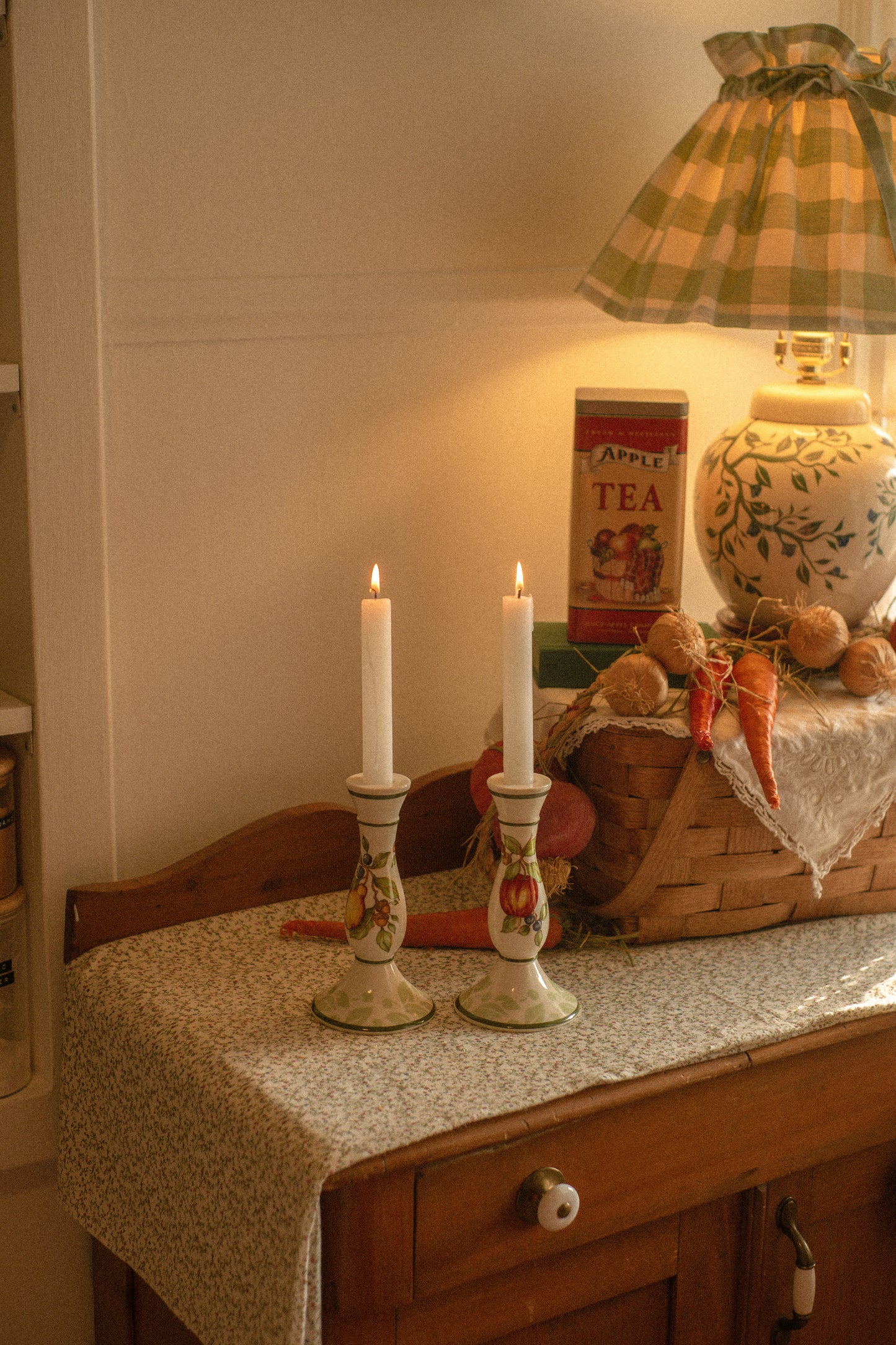 vintage tapered candlestick set