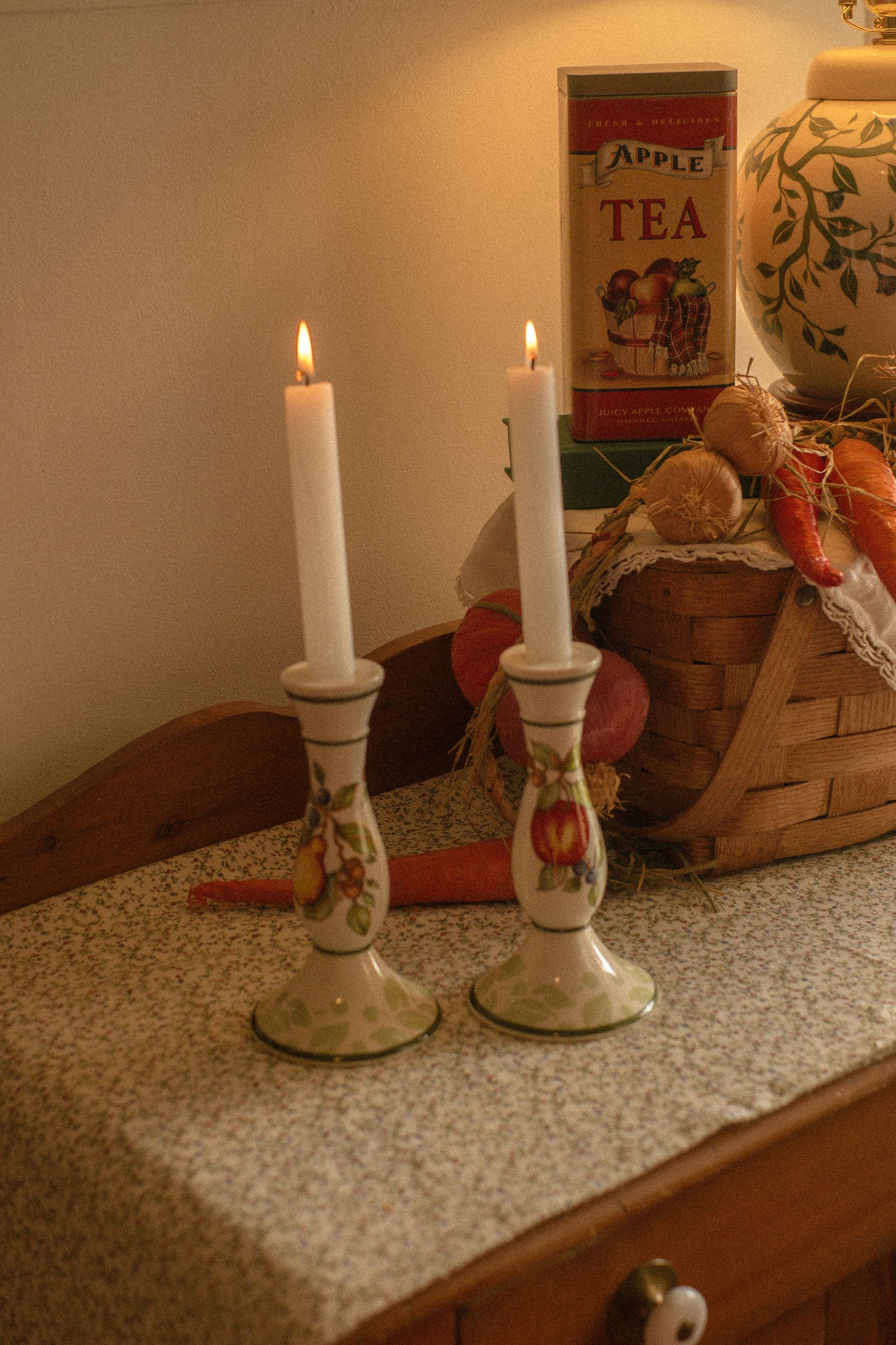 vintage tapered candlestick set