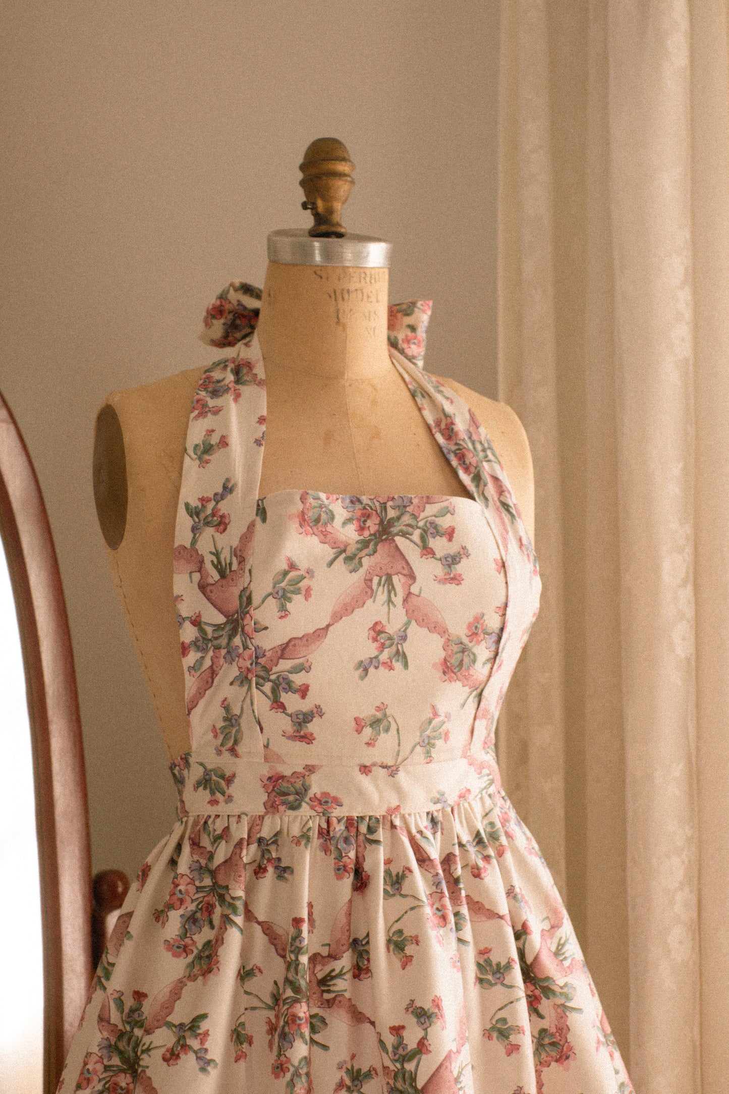 Handmade vintage inspired apron - high tea