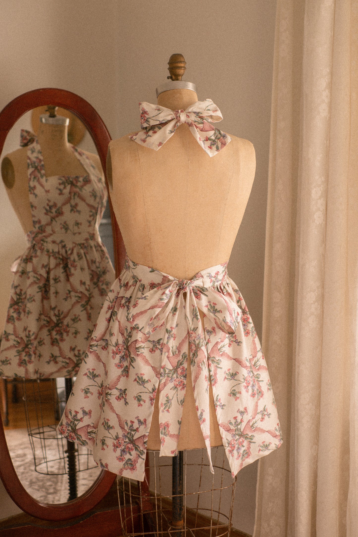 Handmade vintage inspired apron - high tea