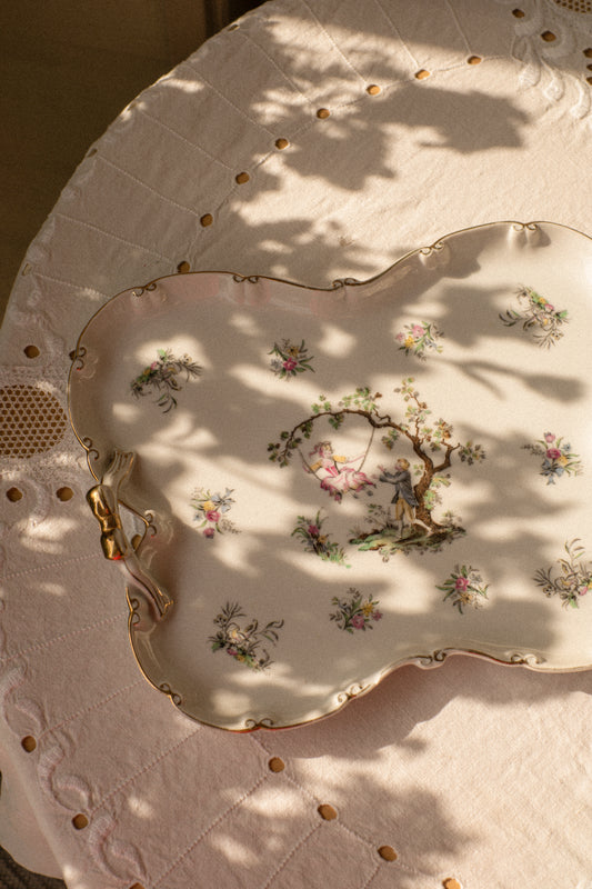 Vintage tea set porcelain bow detailed tray