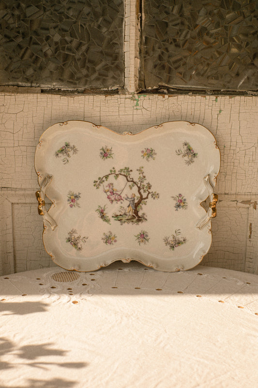 Vintage tea set porcelain bow detailed tray