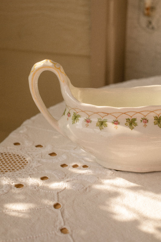 Vintage ceramic floral detailed serving dish