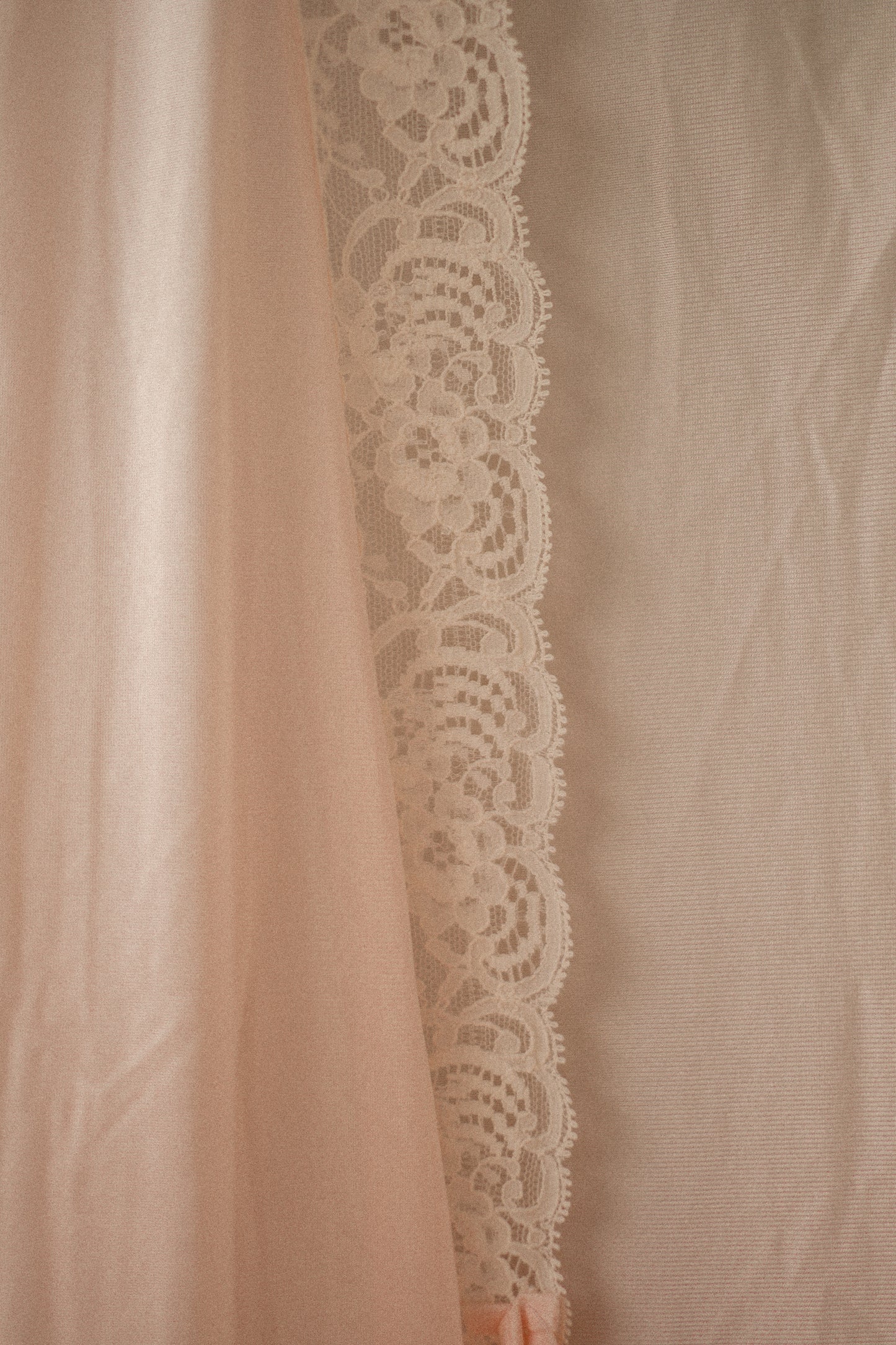 Vintage lace trimmed baby pink robe