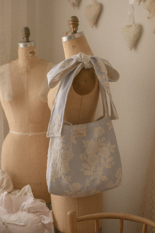 Handmade Ribbon reversible tote - Violet