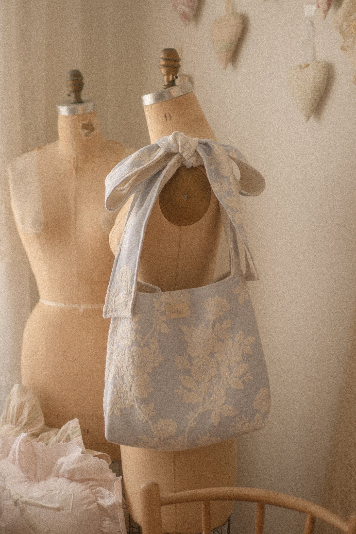 Handmade Ribbon reversible tote - Violet