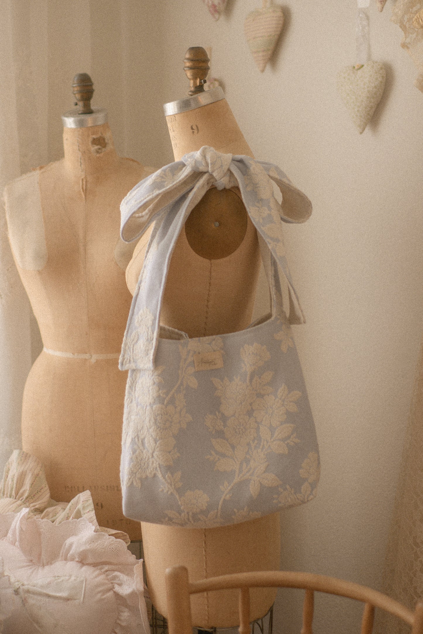 Handmade Ribbon reversible tote - Violet