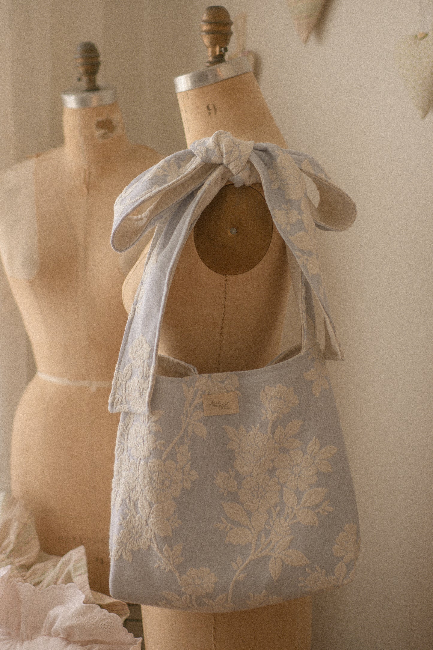 Handmade Ribbon reversible tote - Violet